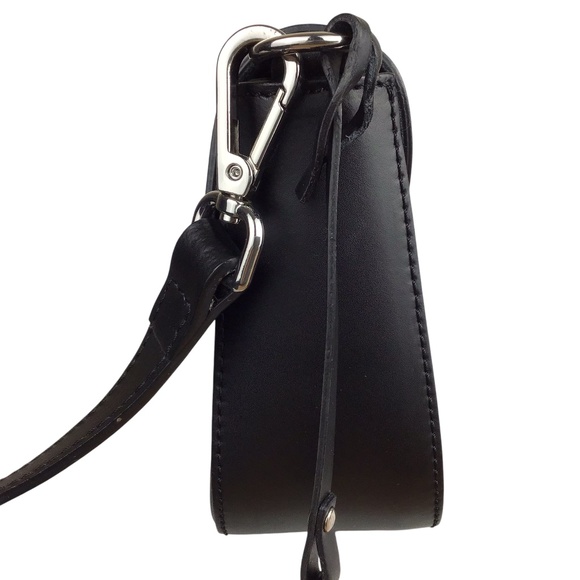 NWOT Italian Black Leather Bag - Picture 7 of 16